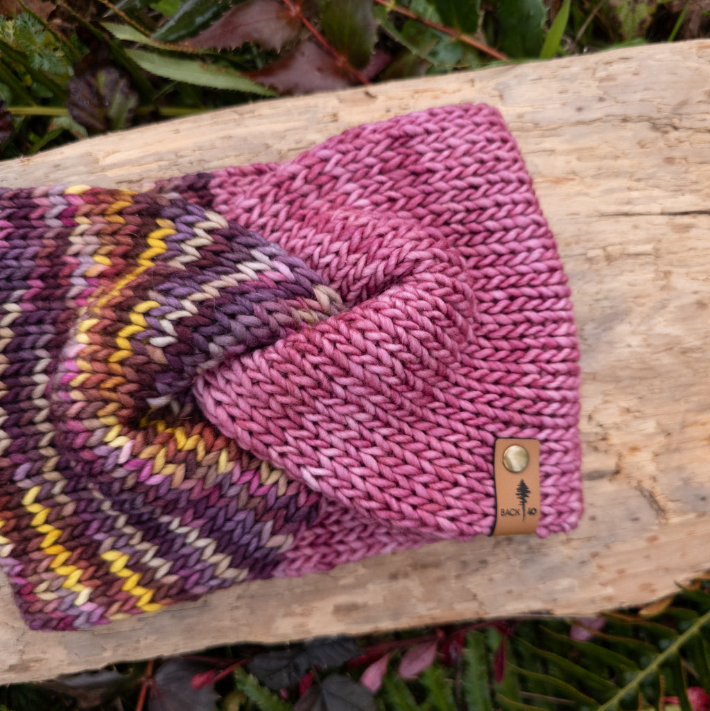 Luxe Line Twist Headband | Currant/English Rose