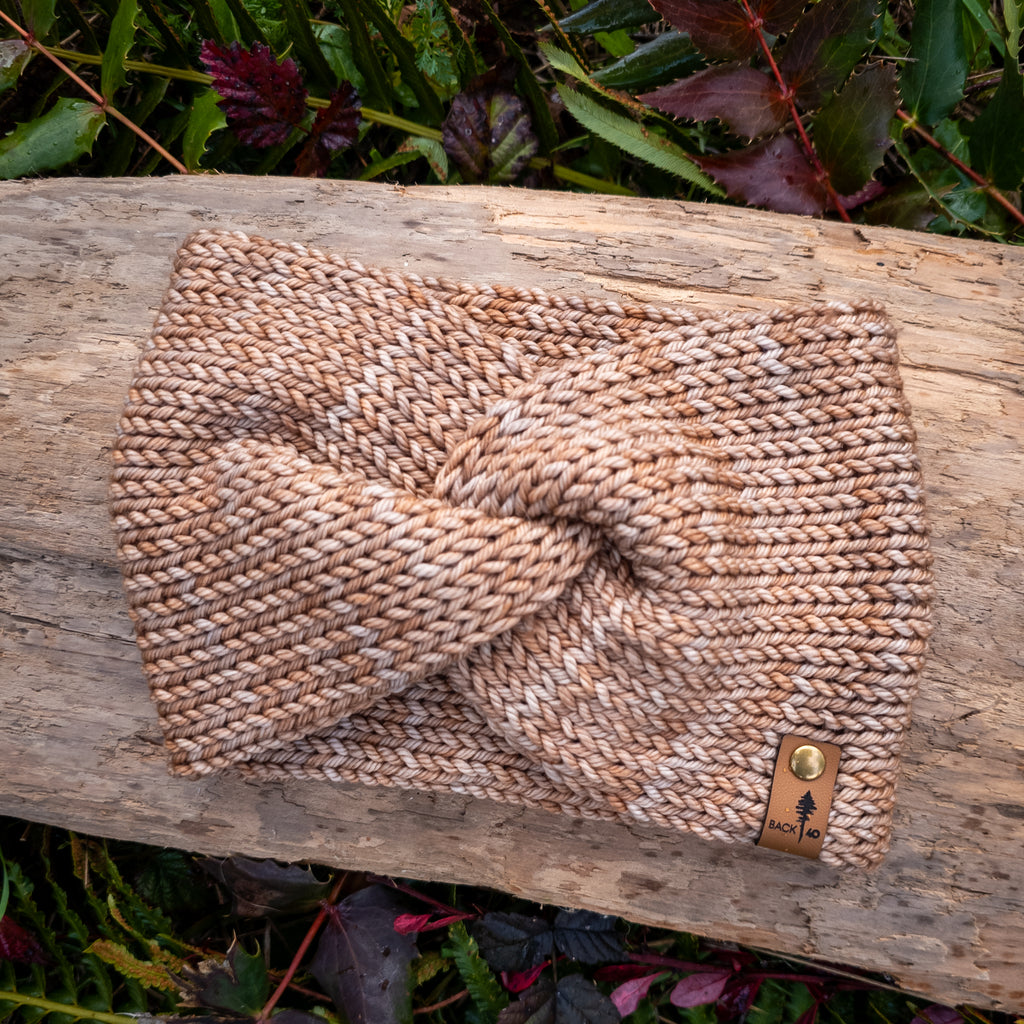 Luxe Line Twist Headband | Camel