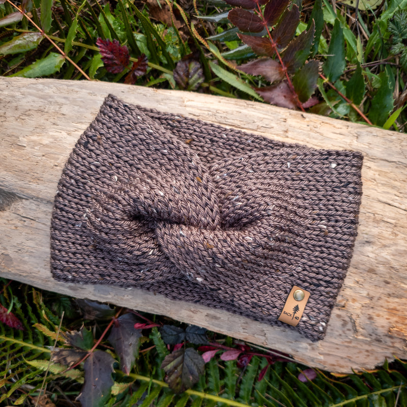 Classic Line Twist Headband | Taupe Tweed