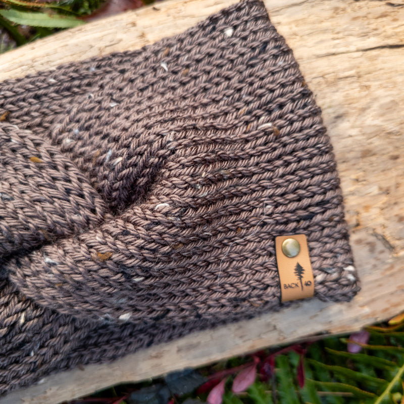 Classic Line Twist Headband | Taupe Tweed