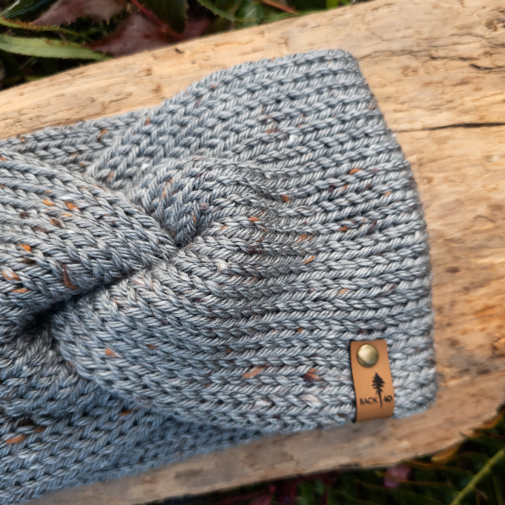 Classic Line Twist Headband |  Grey Tweed
