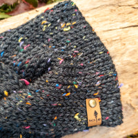 Classic Line Twist Headband | Black Tweed