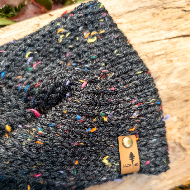 Classic Line Twist Headband | Black Tweed