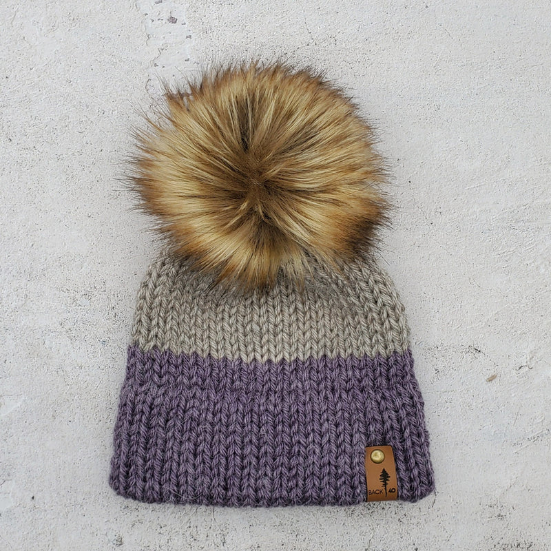 1-3 years Double Brim Toque (Aster & Taupe) | RTS