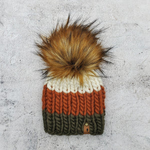 0-3 Months Luxe Line Nokhu Beanie (Olive & Cinnamon) | RTS
