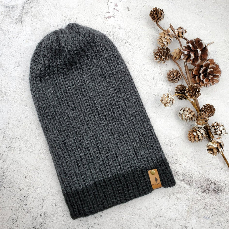 Slouchy Beanie (Charcoal & Black)  |  Adult Classic Line RTS