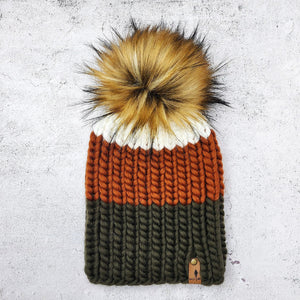 Luxe Line Nokhu Beanie (Olive/Cinnamon) | Adult RTS