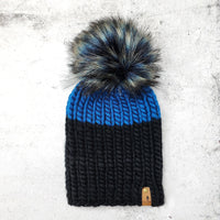Luxe Line Nokhu Beanie (Black/Sapphire) | Adult RTS