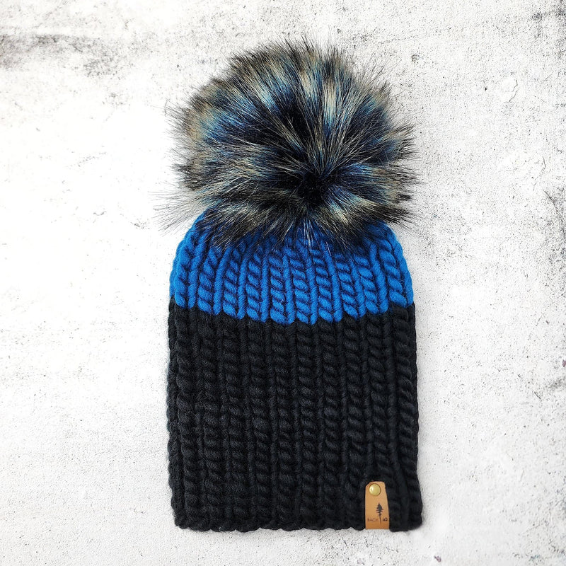 Luxe Line Nokhu Beanie (Black/Sapphire) | Adult RTS