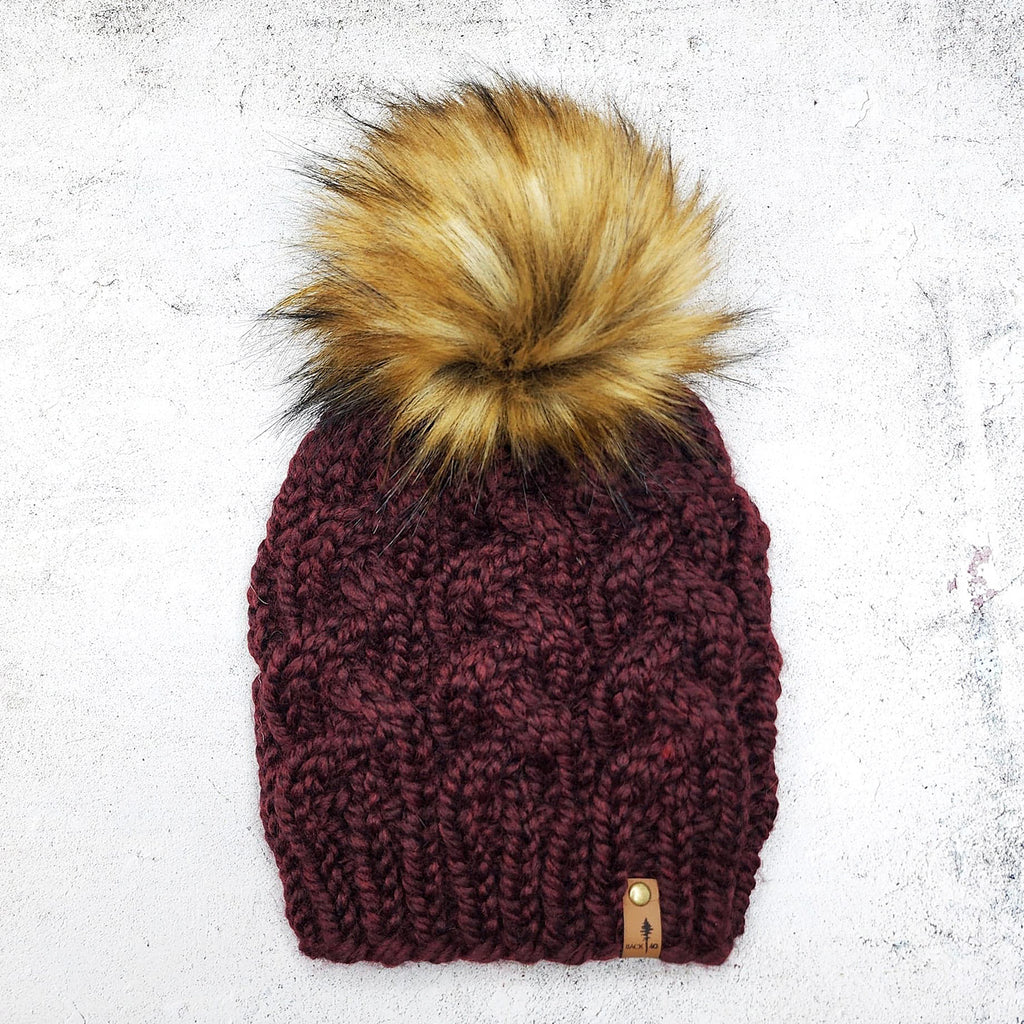 Classic Line Braided Cable Beanie (Claret) | Adult RTS