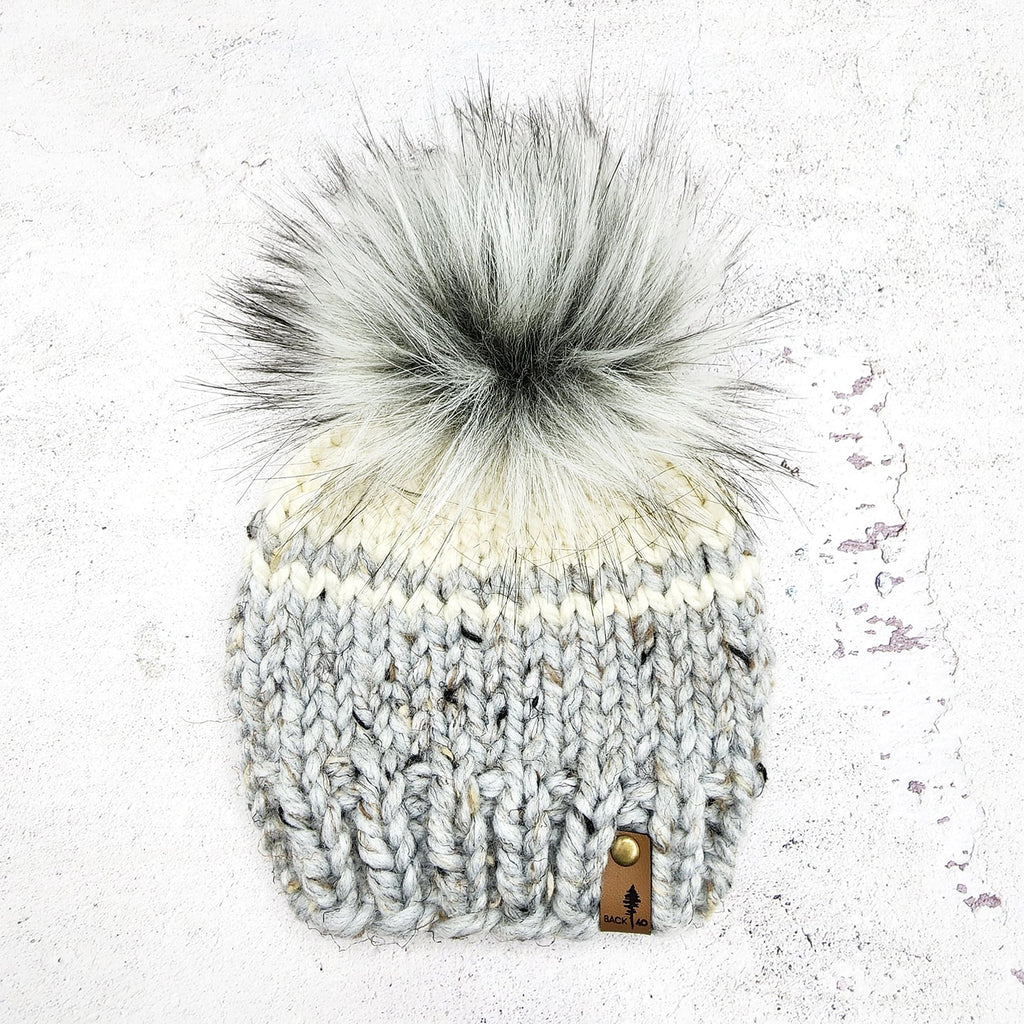 3-6 Months Classic Beanie | Marble Grey/Ivory