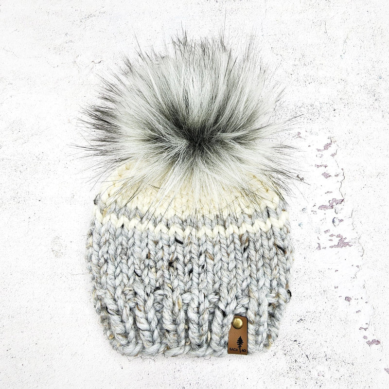 3-6 Months Classic Beanie | Marble Grey/Ivory