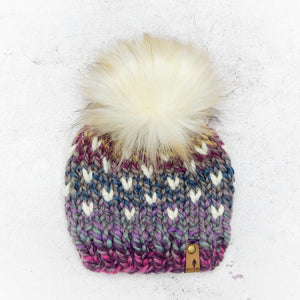 3-6 Months Mini Hearts Toque | Astroland & Ivory
