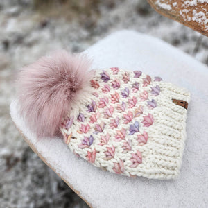 Luxe Line Lotus Flower Beanie (Ivory & Rosalinda) | Adult RTS