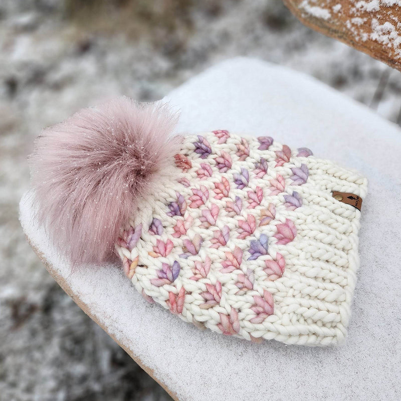 Luxe Line Lotus Flower Beanie (Ivory & Rosalinda) | Adult RTS