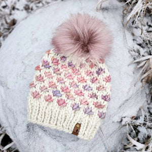 Luxe Line Lotus Flower Beanie (Ivory & Rosalinda) | Adult RTS