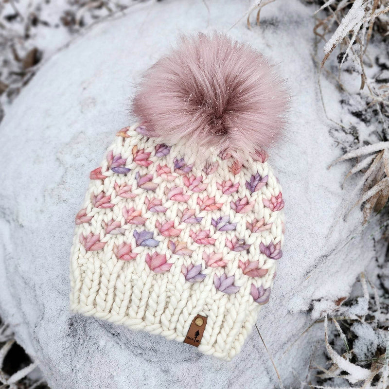 Luxe Line Lotus Flower Beanie (Ivory & Rosalinda) | Adult RTS