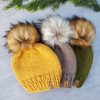 Classic Beanies in Mustard, Taupe and Moss